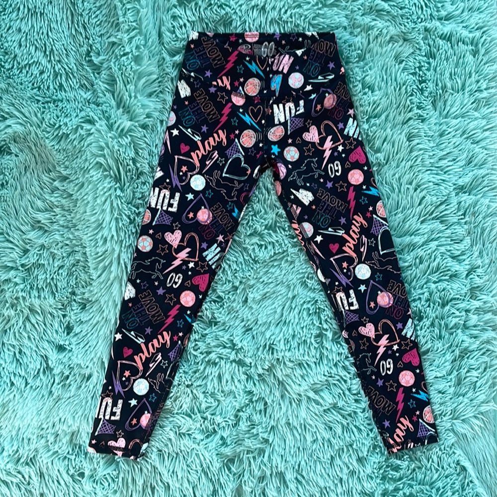 Athletic Works unicorn sports theme girls 6/6x leggings nwot